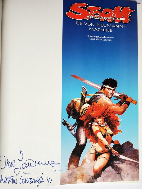 Don Lawrence, STORM  DE KRONIEKEN VAN PANDARVE T11 DE VON NEUMANN MACHINE  dédicace manuscrite - Sketch