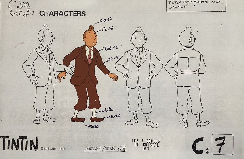 Tintin par Hergé, Ellipse animation - Planche originale