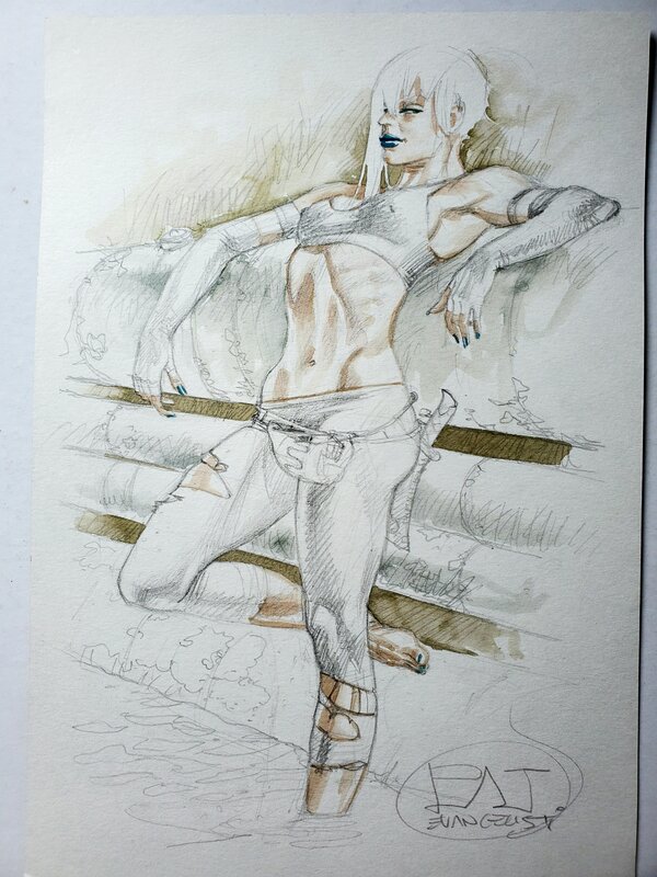 Patrizio Evangelisti, FOURMI BLANCHE héroïne - Original Illustration