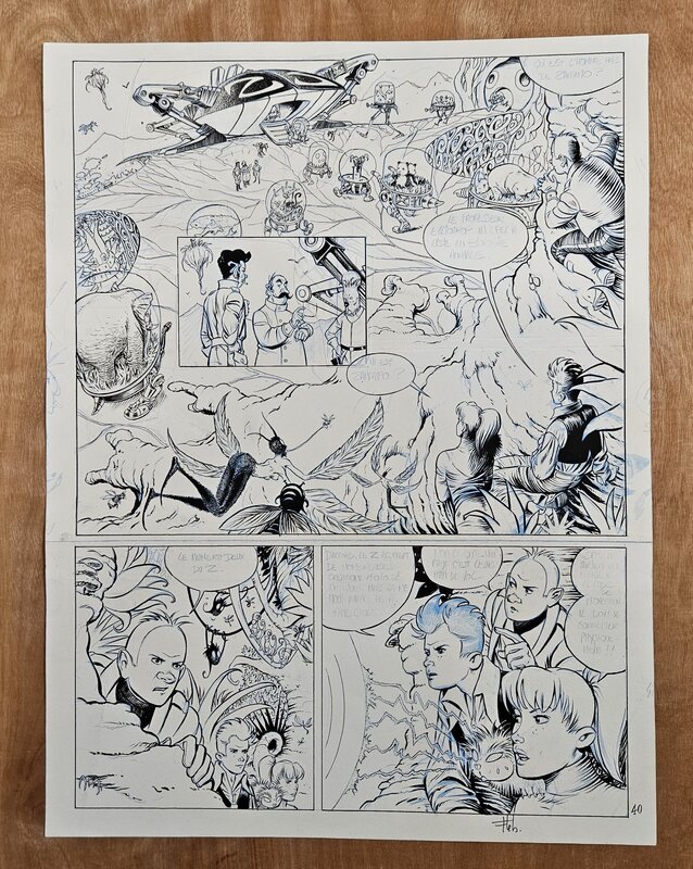 En vente - Fabrice Lebeault, Spirou FONDATION Z - PLANCHE 40 - Planche originale