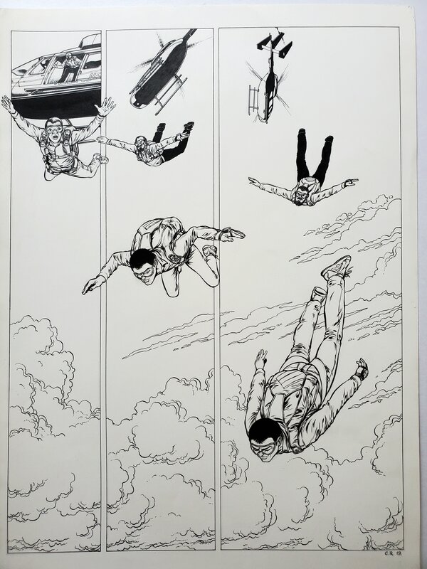 André Osi, HORIZON BLANC  T4 COMPTE A REBOURS - Planche originale