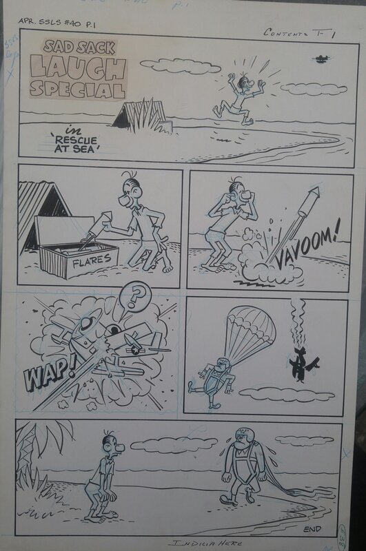 Jack O'Brien, Sad Sack Laugh Special #40 Rescue at Sea - Planche originale