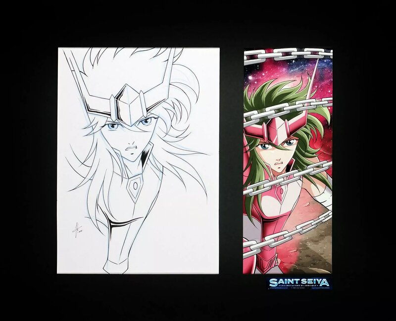 En vente - Masami Kurumada, Jérôme Alquié, Andromède Shun - Saint Seiya Time Odyssey - 23 - Planche originale