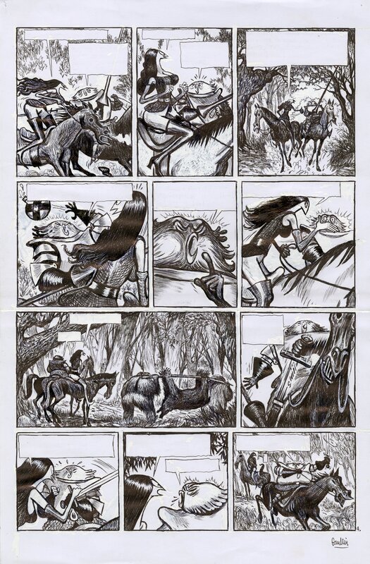 En vente - Christophe Gaultier, Donjon Potron-Minet - Sans un bruit, Tome 5 - Planche originale