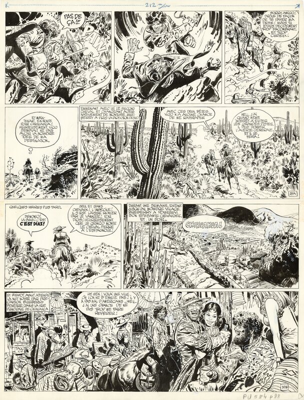 Jean Giraud, Blueberry : Chihuahua Pearl planche 37. - Planche originale