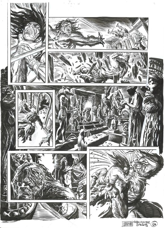 En vente - Paolo Martinello, Patrice Louinet, Robert E. Howard, Conan Le Cimmérien #10 La maison aux trois bandits page 54 - Planche originale En vente - Paolo Martinello, Patrice Louinet, Robert E. Howard, Conan Le Cimmérien #10 La maison aux trois bandits page 54 - Planche originale