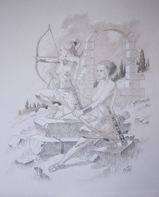 Deux archères by François Miville-Deschênes - Original Illustration