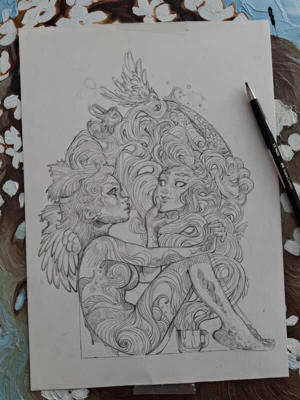 For sale - Masque by Ood Serrière - Original Illustration