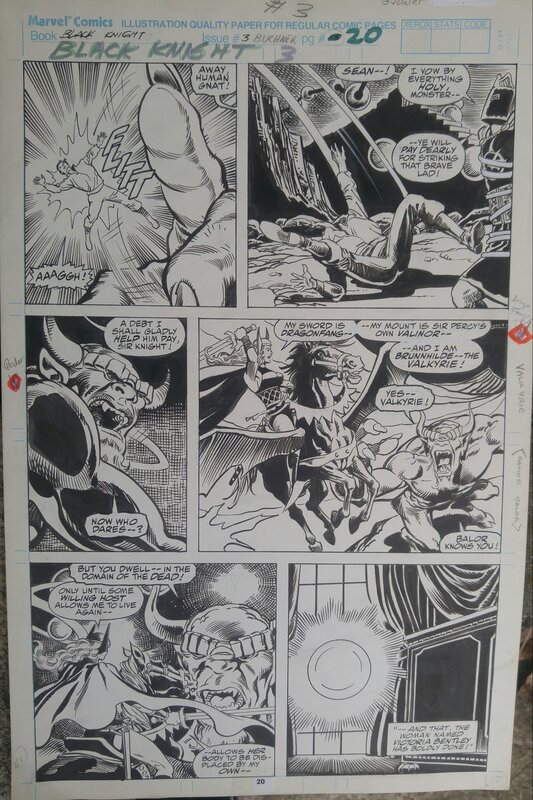 Rich Buckler, Tony DeZuniga, Black Knight (Mini Series) issue #3 p.20 - Planche originale