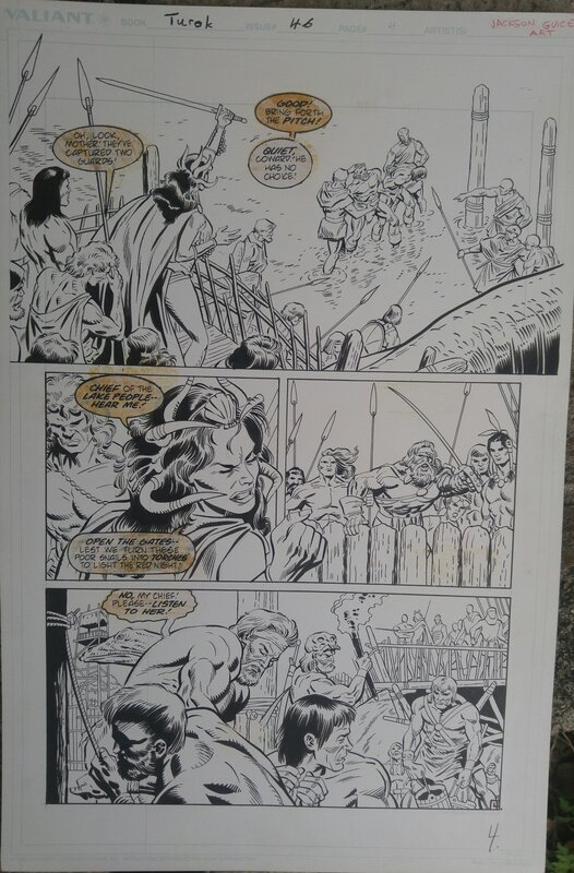 jackson guice, Mike DeCarlo, Turok #46.    Valiant - Planche originale