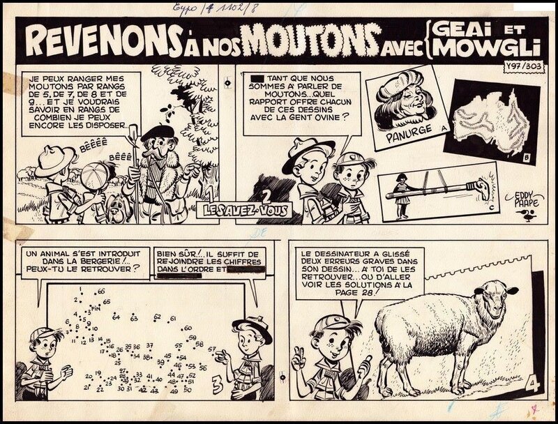 Eddy Paape, Page Cary, Revenons à nos moutons - Planche originale