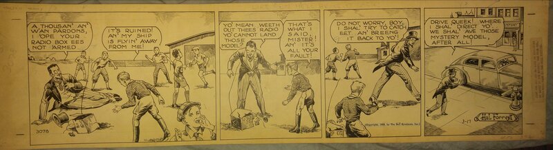 Hal Forrest, Reginald Brown, Tailspin Tommy(Bell Syndicate)Mar.17/38 - Planche originale