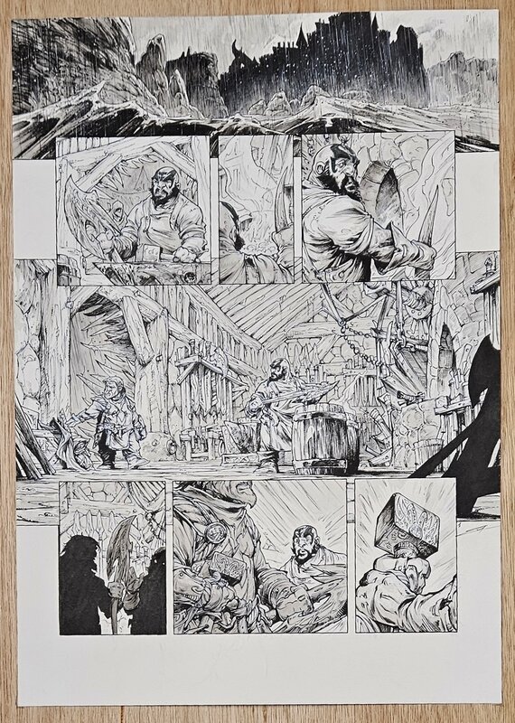 En vente - Pierre-Denis Goux, Nains tome 21 planche 01 - Planche originale