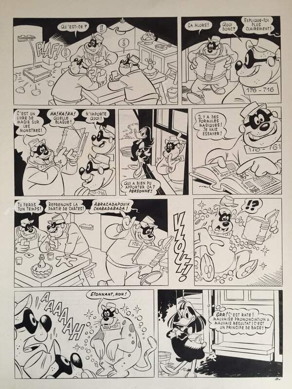 Claude Marin, Carl Barks, Walt Disney, Marin, Donald Duck, Miss Tick et les monstres, planche n°3, 1985. - Planche originale