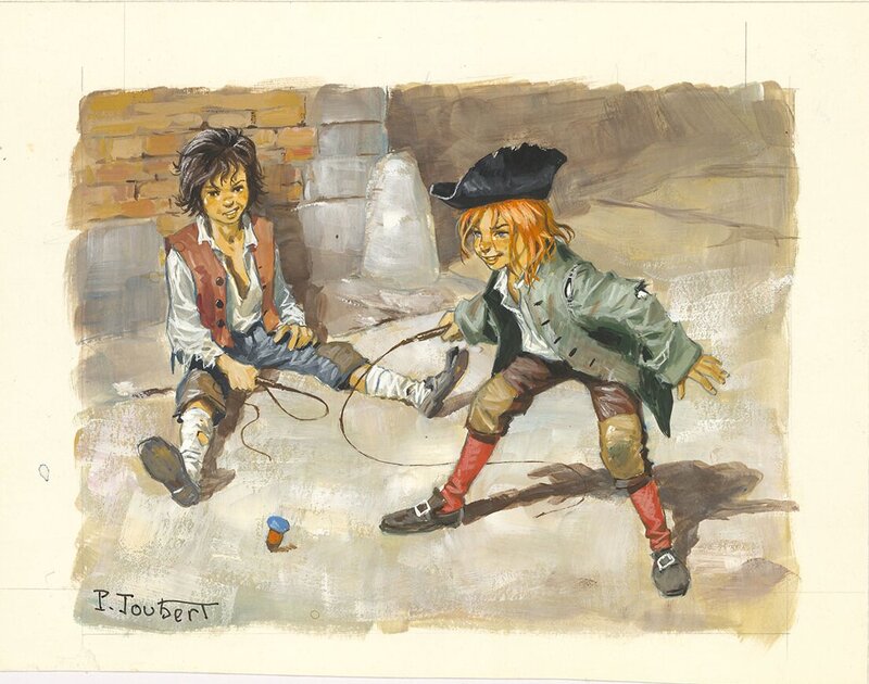 Pierre Joubert, 1977 - Scène de rue au XVIII ème siècle - Original Illustration