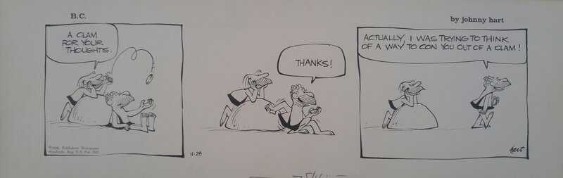 Johny Hart, B.C.-A clam for your thoughts .... - Comic Strip