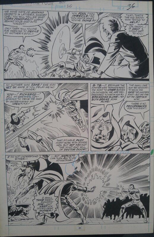 Paul Neary, Tony DeZuniga, Fantastic Four Ann.#20 Dr Doom! - Planche originale