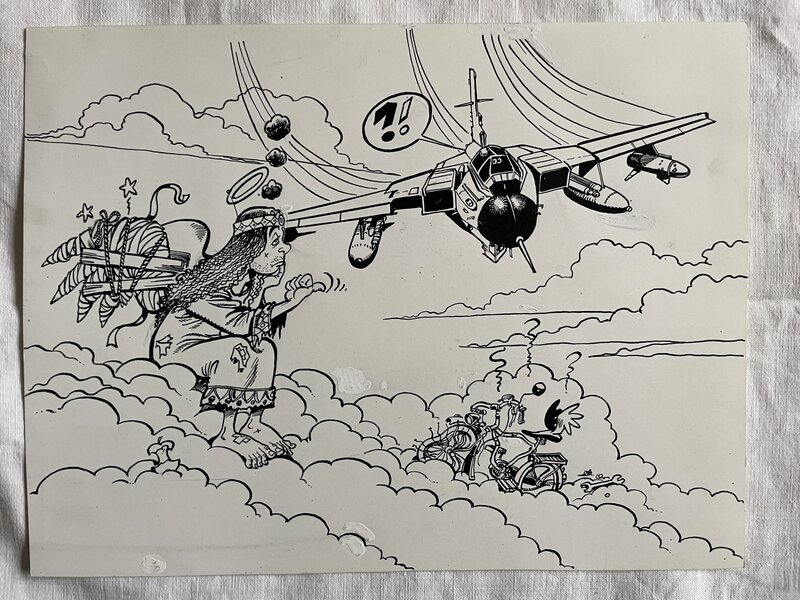Jacques Maezelle, Dessin humoristique aeronautic 4 - Planche originale