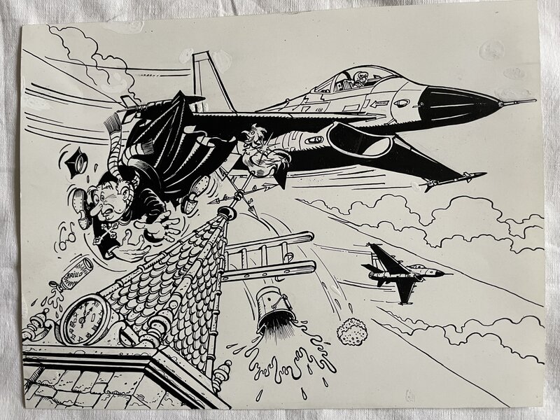 Jacques Maezelle, Dessin humoristique # aeronautics 1 - Planche originale