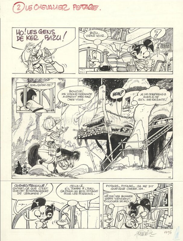 Jean-Claude Fournier, Bizu - Tome 1 (nouvelle série) - Le chevalier potage - page 2 - Planche originale