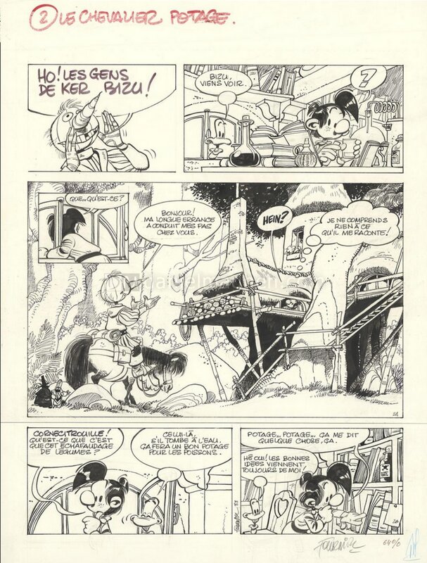 Jean-Claude Fournier, Bizu - Tome 1 (nouvelle série) - Le chevalier potage - page 2 - Planche originale