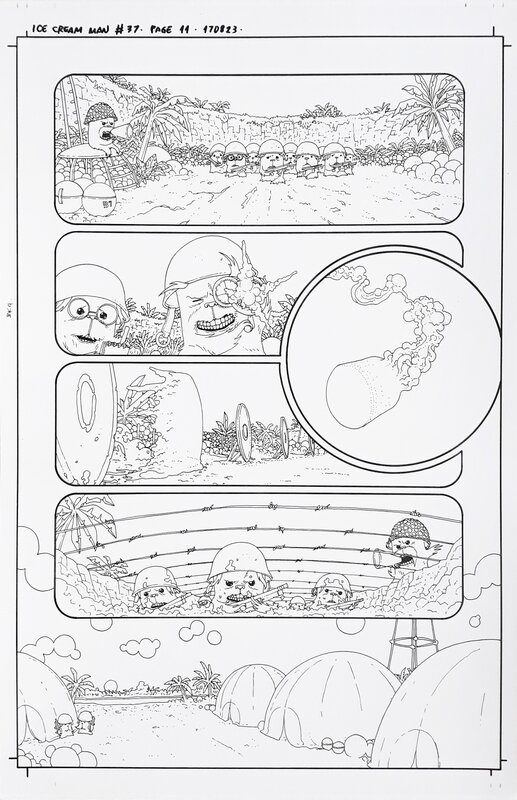 Martin Morazzo, W. Maxwell Prince, Ice Cream Man: Flight of the Figglybumps (Death of a Cartoonist) - Planche originale