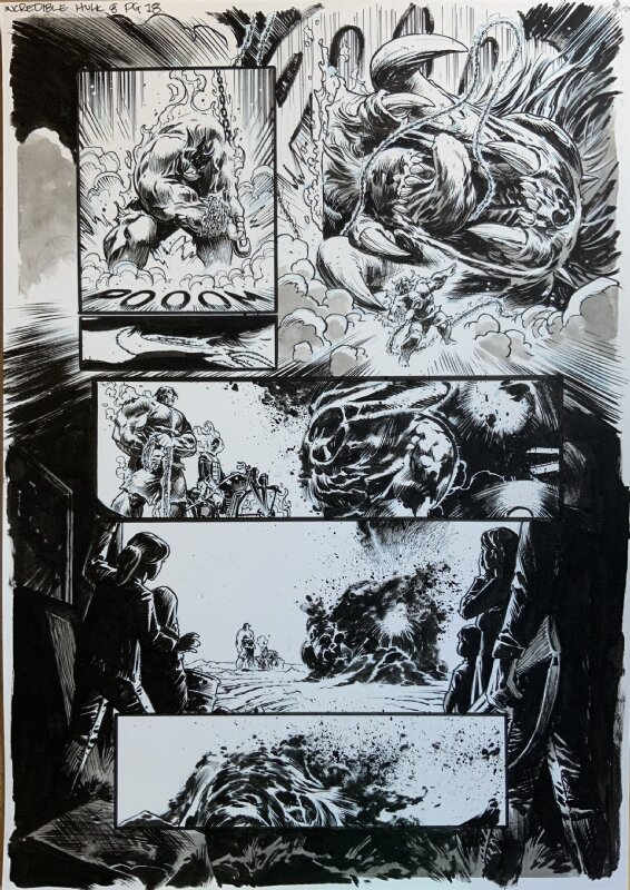 Nic Klein, Incredible Hulk #8 p18 - Massive Monster Kill with Ghost Rider '44! - Planche originale