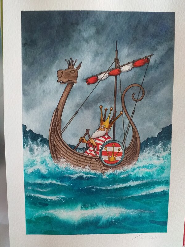Turf, La nef des fous - drakkar - Illustration originale