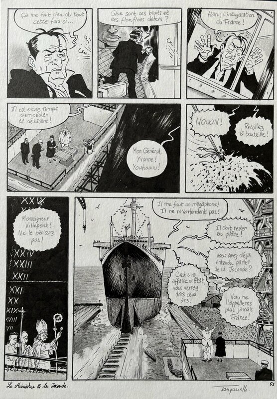 Hervé Tanquerelle, Hervé Bourhis, Franck Bourgeron, Le Ministre et la Joconde - Planche originale