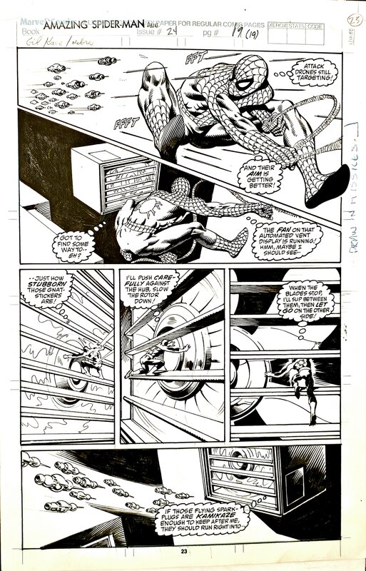 En vente - Gil Kane, Rudy Nebres, Gil Kane Amazing Spider-man annual #24 p19 - Planche originale