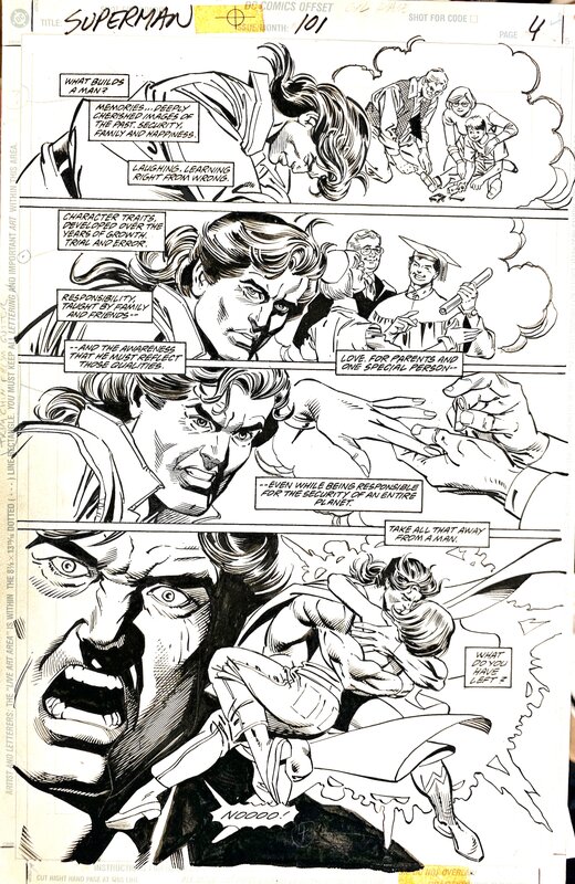 En vente - Gil Kane, Dan Jurgens, Superman #101 par Gil Kane p 4 - Planche originale