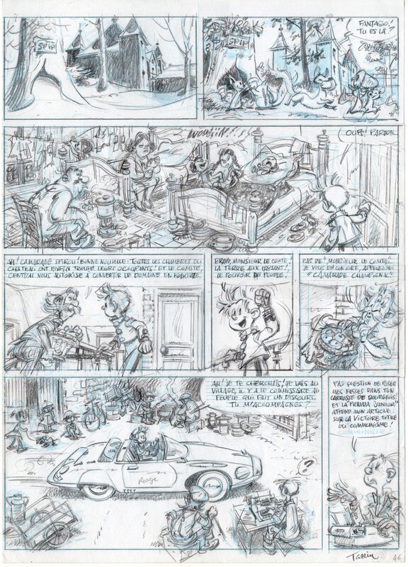 For sale - Fabrice Tarrin, Spirou chez les soviets. Crayonné. - Comic Strip