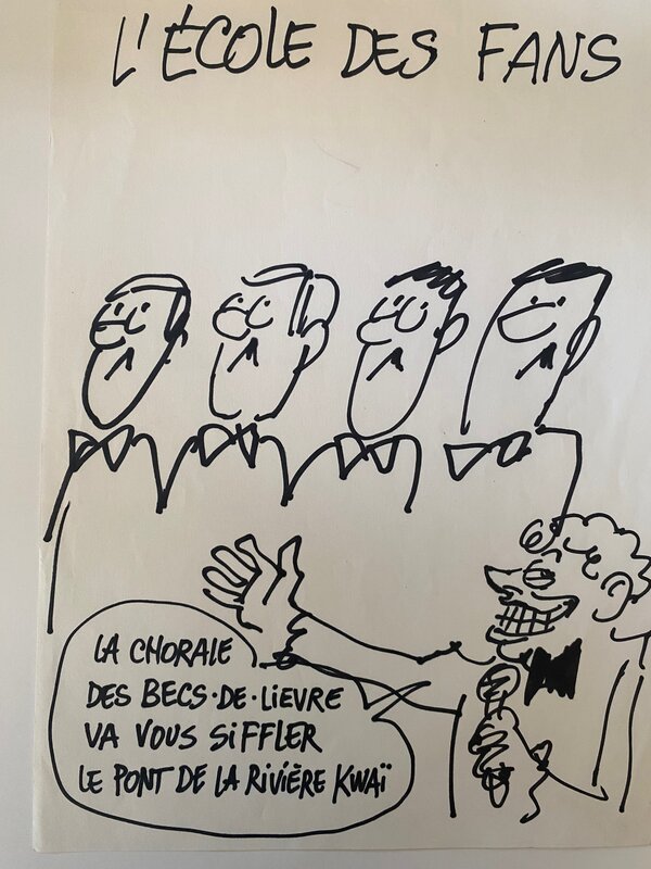 Cabu, illustration originale, l'Ecole des Fans. - Illustration originale