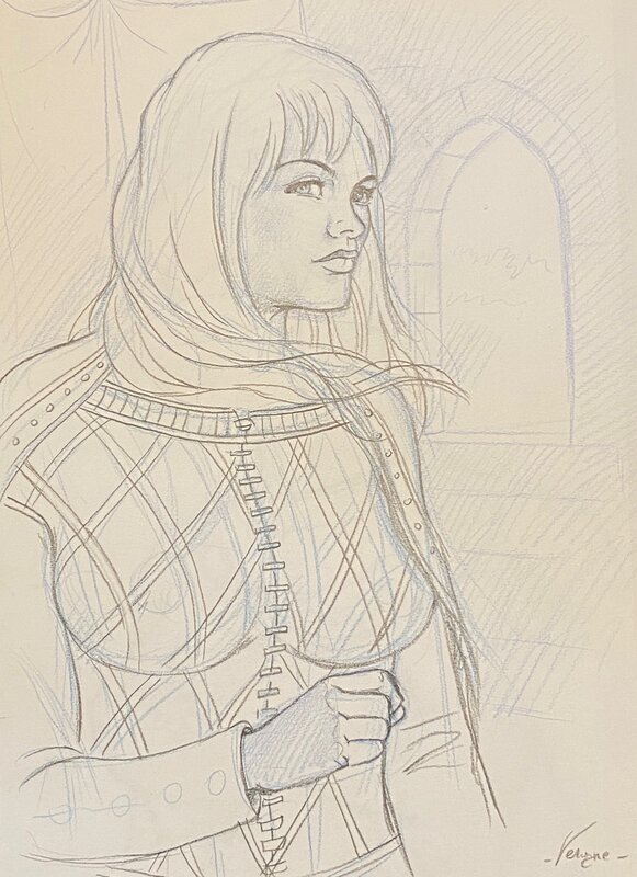 Jean-Christophe Vergne, illustration originale, Gente Dame dans le Donjon, 