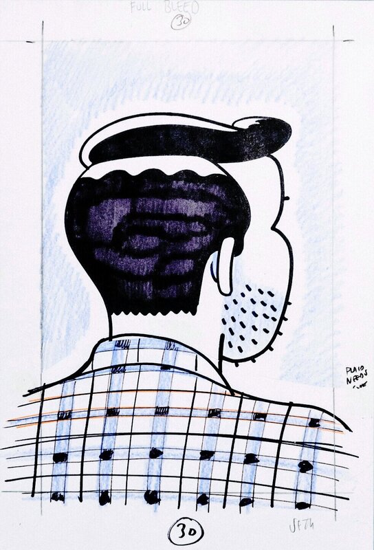 En vente - Grand dessin préliminaire de Clyde Fans, pleine page par Seth - Œuvre originale