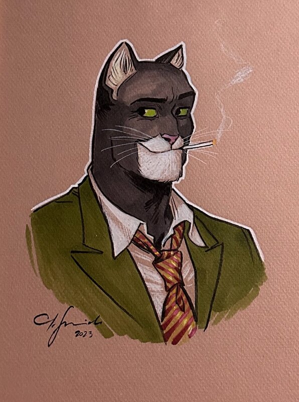 Juanjo Guarnido, Portrait de Blacksad - Original Illustration