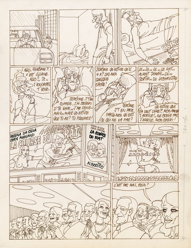 En vente - La course du rat par Gérard Lauzier - Planche originale
