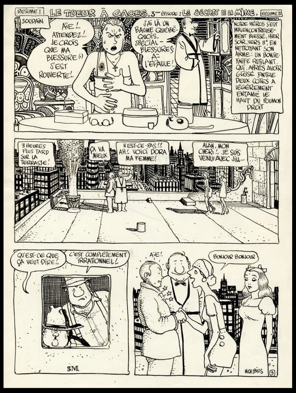 1978 - Moebius - Le tueur à gages - PL9 - 3ème épisode (Le secret de la mine) - Planche originale