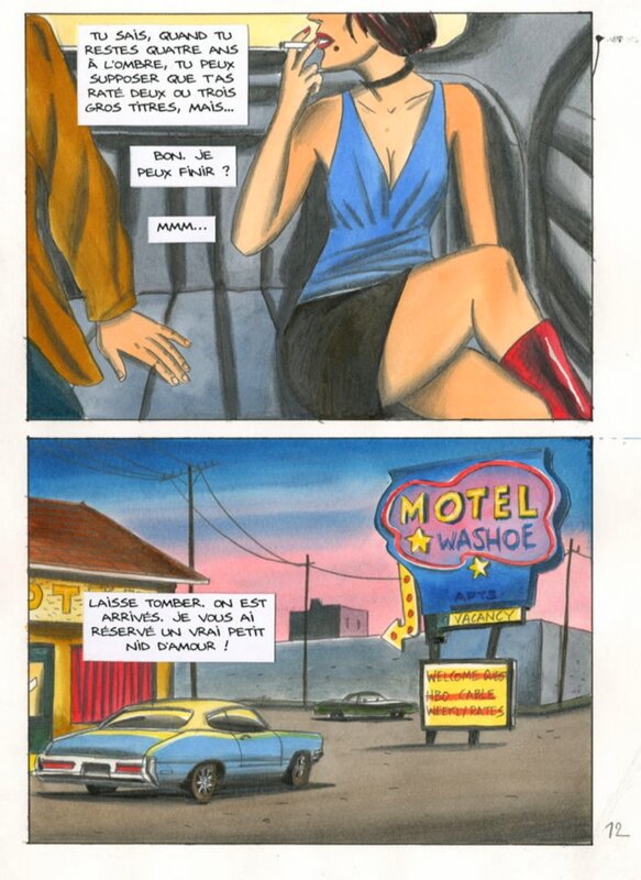 La Buick par Loustal, Dennis Lehane - Planche originale