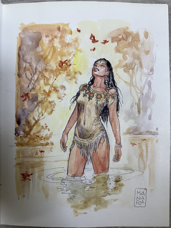 Un été Indien by Milo Manara - Original Illustration