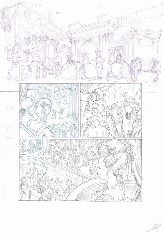 Isa Python, Mémoires de Marie-Antoinette, page 53. - Planche originale