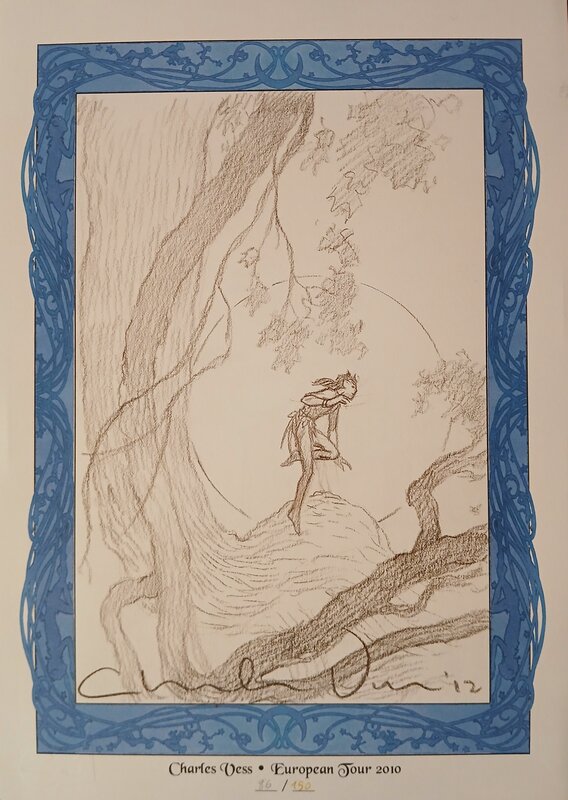 Péter Pan, pin-up par Charles Vess - Illustration originale
