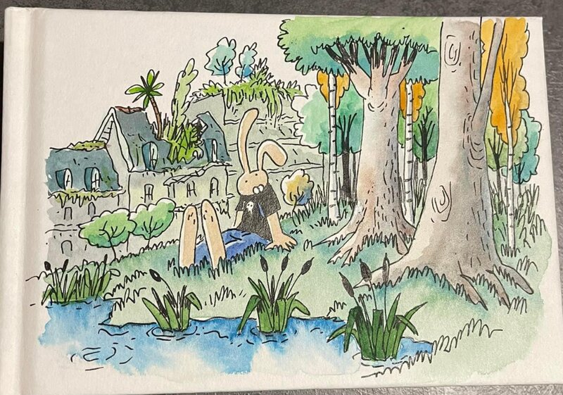Lapinot par Lewis Trondheim - Illustration originale