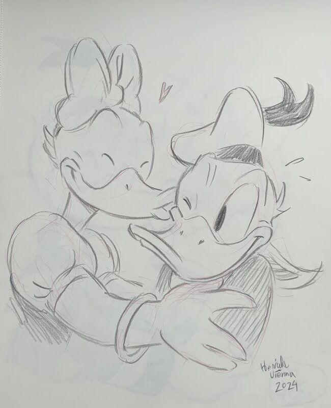 Donald und Daisy par Henrieke Goorhuis - Dédicace