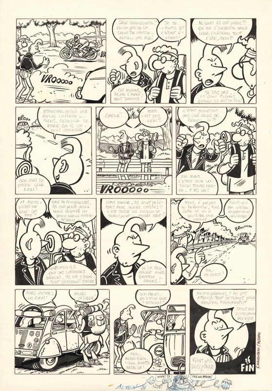 Frank Margerin, Alteau, Manu, L'auto-stop - page 2 - Planche originale