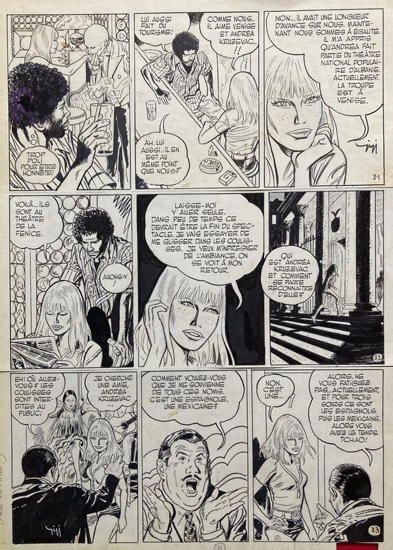 Gigi, Scarlett Dream#4, Ombres sur Venise, planche n°11 refusée, 1980. - Comic Strip