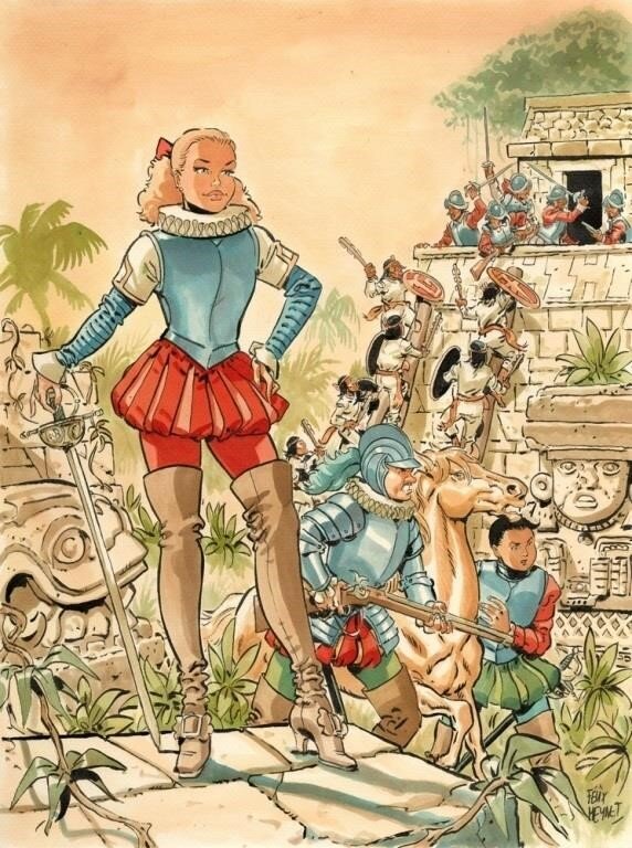 Félix Meynet, Hommage à Bob et Bobette - Original Illustration