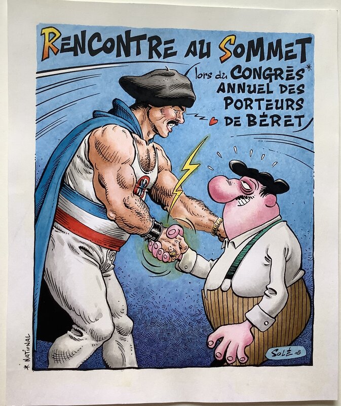 Rencontre au sommet par Jean Solé - Illustration originale