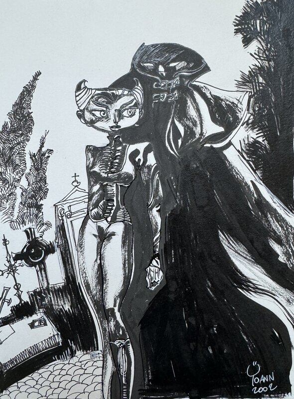 For sale - La voleuse du père Fauteuil par Yoann - pour un ex-libris - Original Illustration