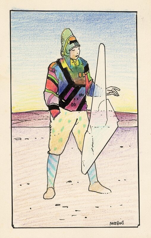 Moebius, Starwatcher avec cristal flottant - Illustration originale